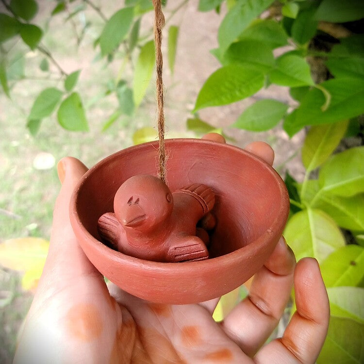 MP Terracotta Craft Bird Bowl