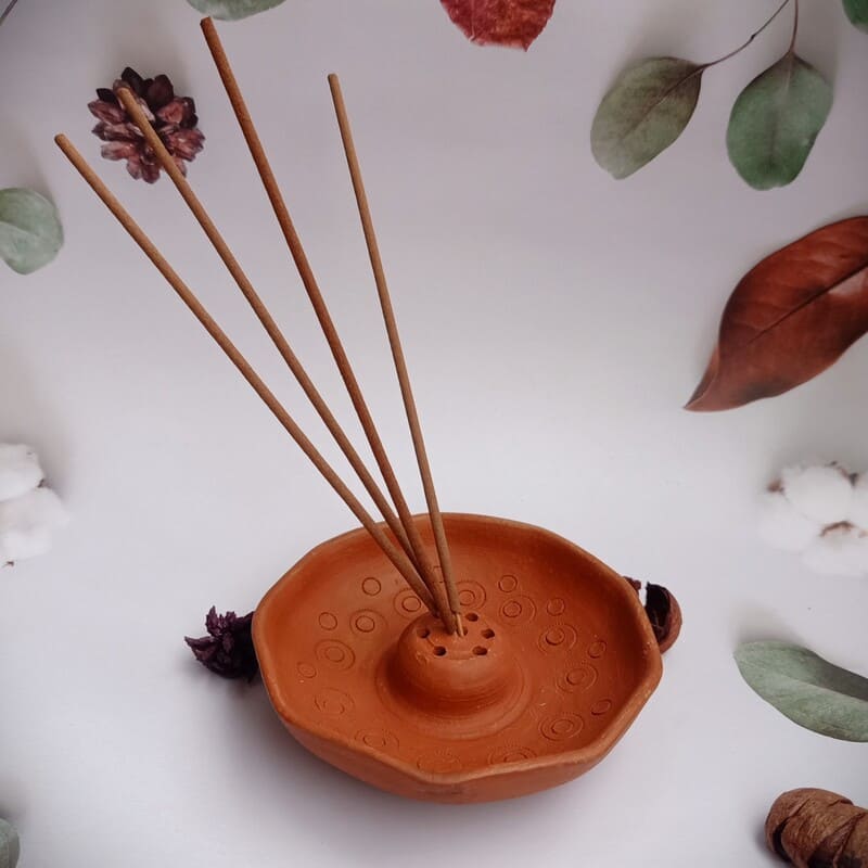 MP Terracotta Clay Incense Stick (Agarbatti) Holder